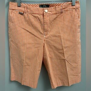 Lauren Active Ralph Lauren Women’s 8 Orange White Plaid Golf Walking Shorts